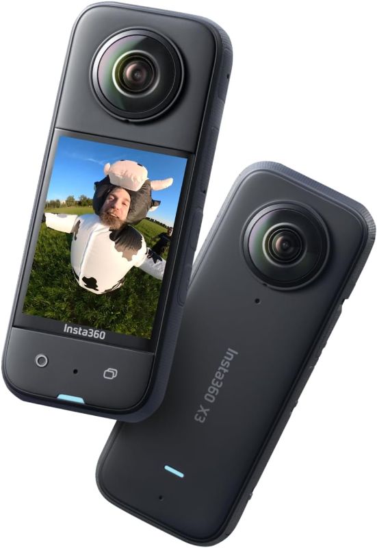 Photo 1 of Insta360 X3 - Waterproof 360 Action Camera with 1/2" 48MP Sensors, 5.7K 360 Active HDR Video, 72MP 360 Photo, 4K Single-Lens, 60fps Me Mode, Stabilization, 2.29" Touchscreen, AI Editing, Live Stream