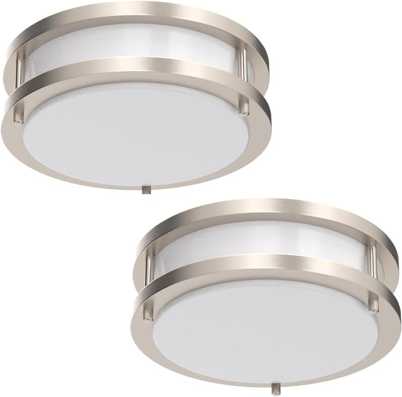 Photo 1 of 36W Dimmable LED Ceiling Light Fixture, 12in Flush Mount Light Fixture, Ceiling Lights for Bedroom, Kitchen, Bathroom, Super Bright 4000 Lumens, 400W Equivalent, 5000K Daylight White, 2 Pack
