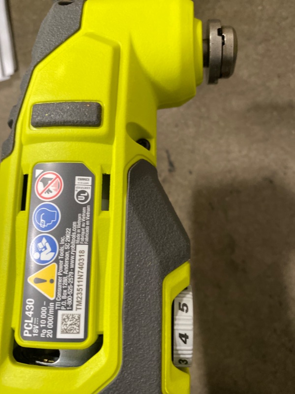 Photo 5 of ***USED - MISSING 4.0 Ah BATTERY - POWERS ON - UNABLE TO TEST FURTHER - SEE PICTURES***
RYOBI ONE+ PCL1600K2 18V Cordless 6-Tool Combo Kit with 1.5 Ah Battery, 4.0 Ah Battery, and Charger      