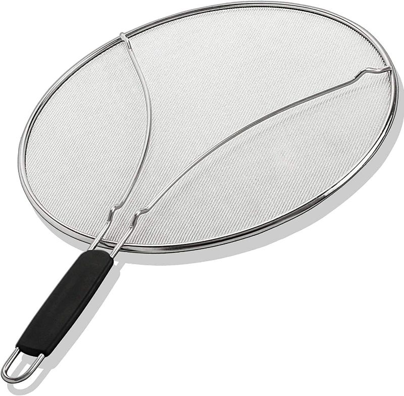 Photo 1 of BergKoch Splatter Screen for Frying Pan - 15 Inch Stainless Steel Grease Splatter Guard
