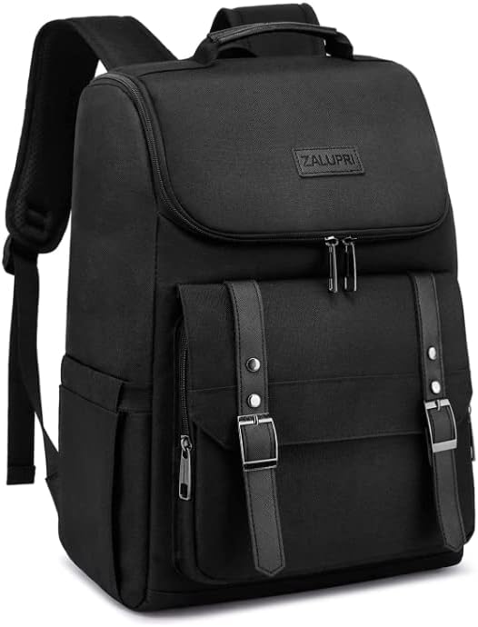 Photo 1 of zalupri Work Laptop Backpack for Women and Men, 15.6 inch Computer Travel Backpacks for Working Stylish Teacher Backpack Casual Daypack laptop Bag with USB Charging Port, Black
