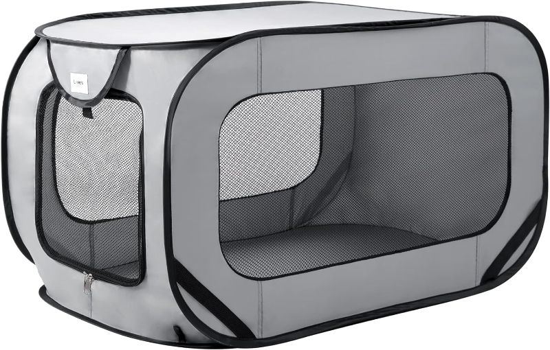 Photo 1 of Love's cabin 36in Portable Large Dog Bed - Pop Up Dog Kennel, Indoor Outdoor Crate for Pets, Portable Car Seat Kennel, Cat Bed Collection, Grey
