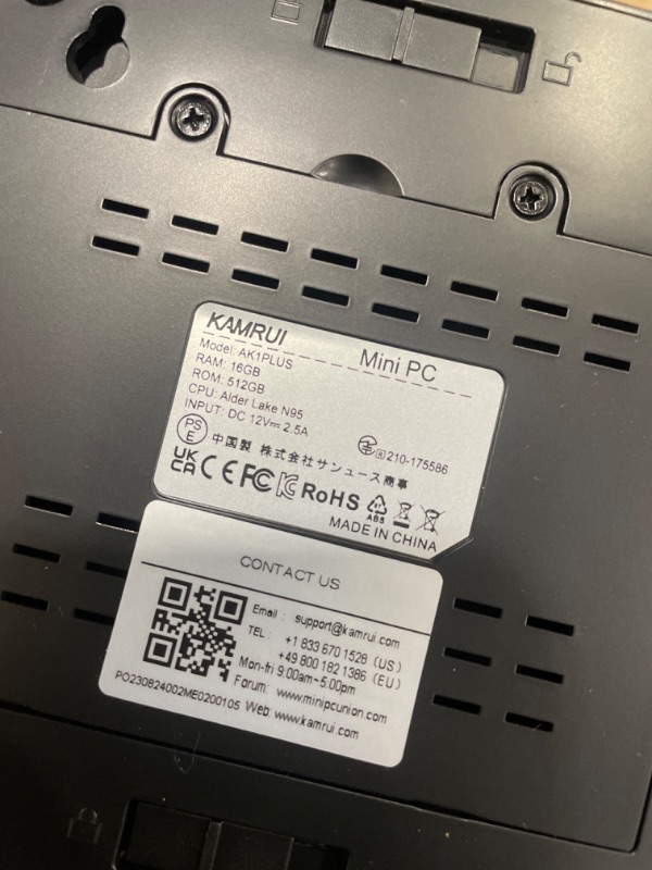 Photo 3 of KAMRUI Mini PC 16GB RAM, AK1Plus Mini Computer with Intel Alder Lake N95(up to 3.4 GHz), 512GB M.2 SSD Small Desktop Computers Support 4K UHD/HDMI 2.0/LAN/Dual-Band WiFi for Work Study Design