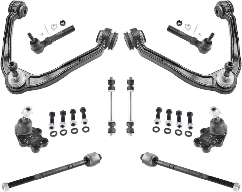 Photo 1 of ASTARPRO 10pcs 2WD Front Suspension Kit Front Upper Control Arms Lower Ball Joints Sway Bars Tie Rods Compatible With 99-06 Silverado Sierra 1500 (w/Coil Spring Sus.)
