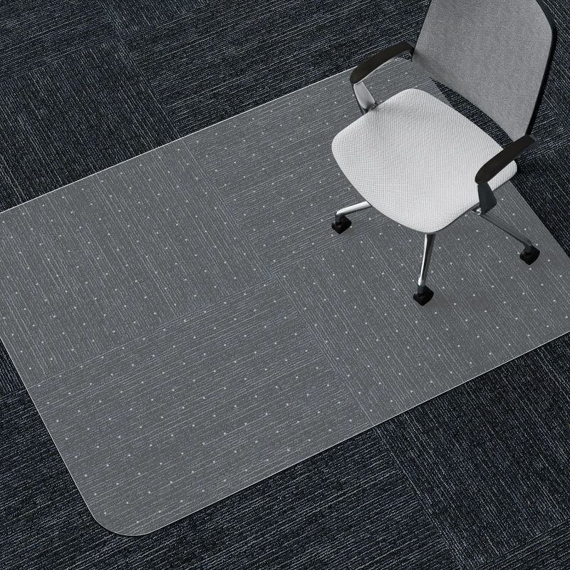 Photo 1 of WASJOYE Office Chair Mat for Carpet Floor with Non-Slip Studded Lip, 36 x48 Inch Transparent Carpet Floor Protector Cover Rug Mat for Home Computer Desk Rolling Chair
