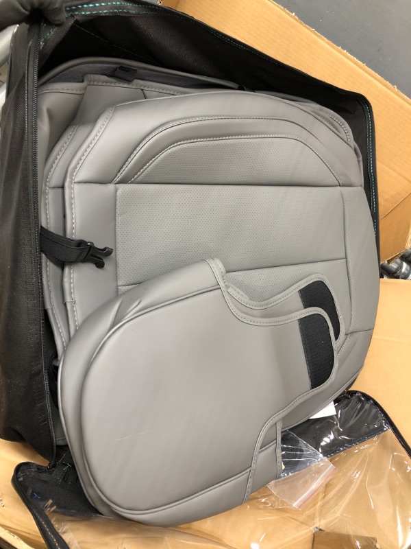 Photo 1 of Coverado Front Seat Covers 2 Pieces, Waterproof Nappa Leather Sideless Car Seat Cover Car Seat Cushions Protective Auto Accessories, Universal Fit for Most Sedans SUV Pick-up Truck, (Gray) Gary