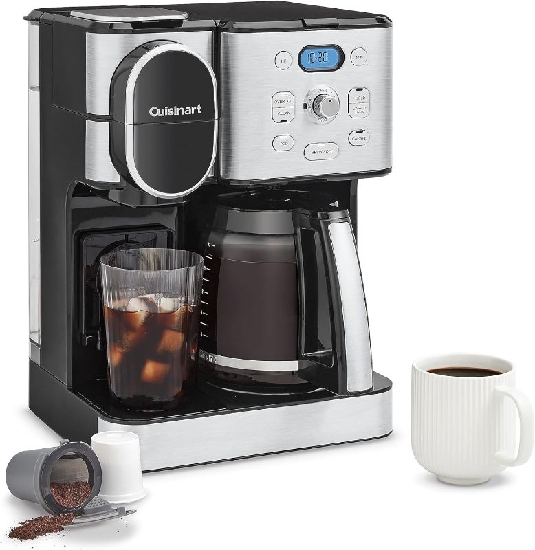 Photo 1 of Cuisinart Coffee Maker, 12-Cup Glass Carafe, Automatic Hot & Iced Coffee Maker, Single Server Brewer, Stainless Steel, SS-16
