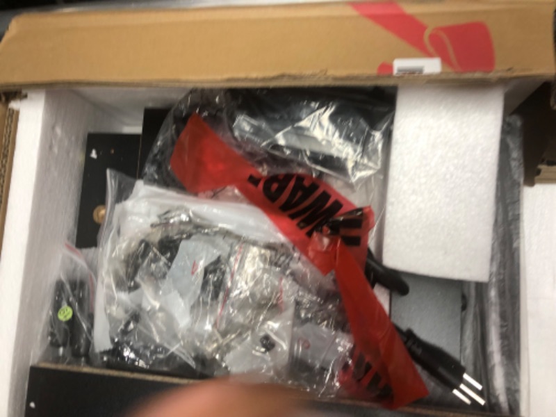 Photo 1 of Bestier LED TV Stand with Power Outlets for 55/60/65 Inch TV, Gaming Entertainment Center with Cabinet for PS5, Modern TV Cabinet with Adjustable Glass Shelves for Living Room, Bedroom 58 Inch,Black Black Carbon Fiber