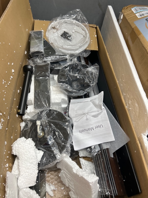 Photo 1 of 84 Inch Industrial DC Motor Ceiling Fan, Large Ceiling Fan with 8 Reversible Blades, 3 Downrods, 6-Speed Remote Control, Home or Commercial Ceiling Fans for Porch/Garage/Shop, Oil-bronze