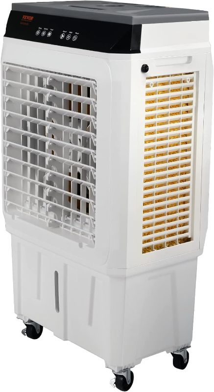 Photo 1 of **SEE NOTES** VEVOR Evaporative Air Cooler,120W 2100CFM Swamp Cooler with 7 Gal Water Tank,12H Timer,3 Modes & Speeds and Humidifying Portable 3-IN-1 Cooling Fan,Remote Control,Use for 750 Sq.Ft Indoor or Outdoor
