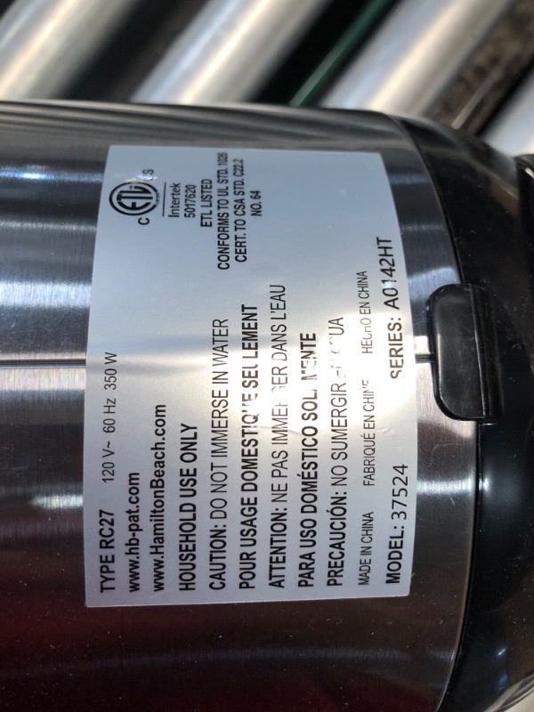 Photo 5 of ***HEAVILY USED AND DIRTY - POWERS ON - UNABLE TO TEST FURTHER***
Hamilton Beach Compact 1.5-Qt. Multi-Cooker