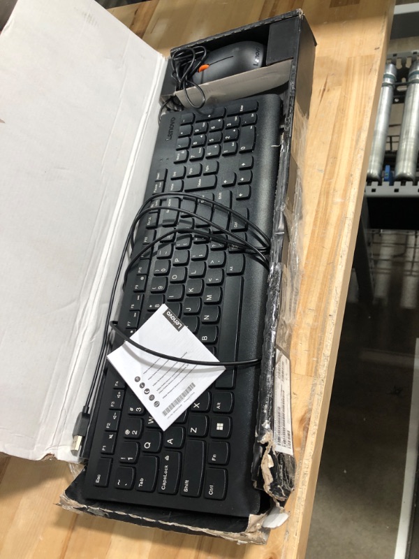 Photo 1 of Lenovo 300 USB Combo, Full-Size Wired Keyboard & Mouse, Ergonomic, Left or Right Hand Mouse, Optical Mouse, GX30M39606, Black & GX30M39704 300 - Mouse - Right and Left-Handed - Wired - USB