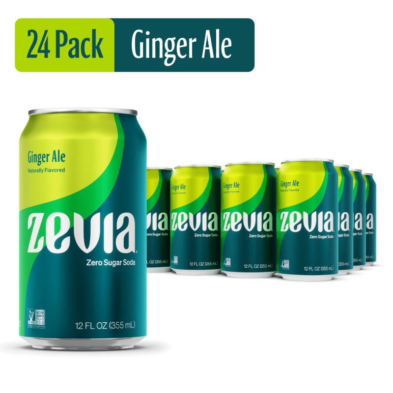 Photo 1 of ***BEST BY 09/12/24*** Zevia Zero Sugar, Ginger Ale Soda, 10-12 Fl Oz (Pack of 20)
