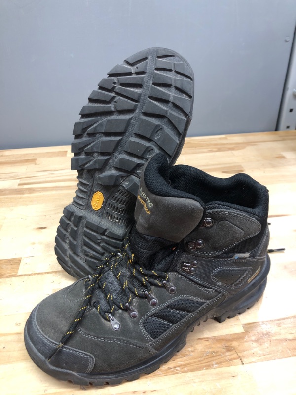 Photo 2 of HI-TEC Black Rock WP Mid Men's Waterproof Hiking Boots, Lightweight Breathable Backpacking and Trail Shoes 10.5 Dark Grey/Medium Grey