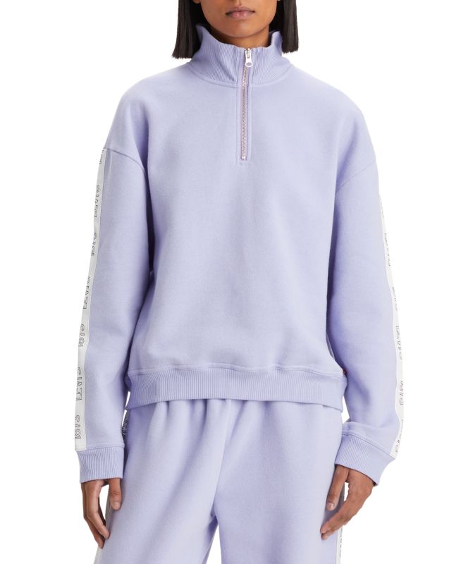 Photo 1 of Graphic Rue 1/4 Zip Crewneck Sweatshirt - Blue