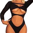 Photo 1 of beaudrm womens hollow beachwear black small