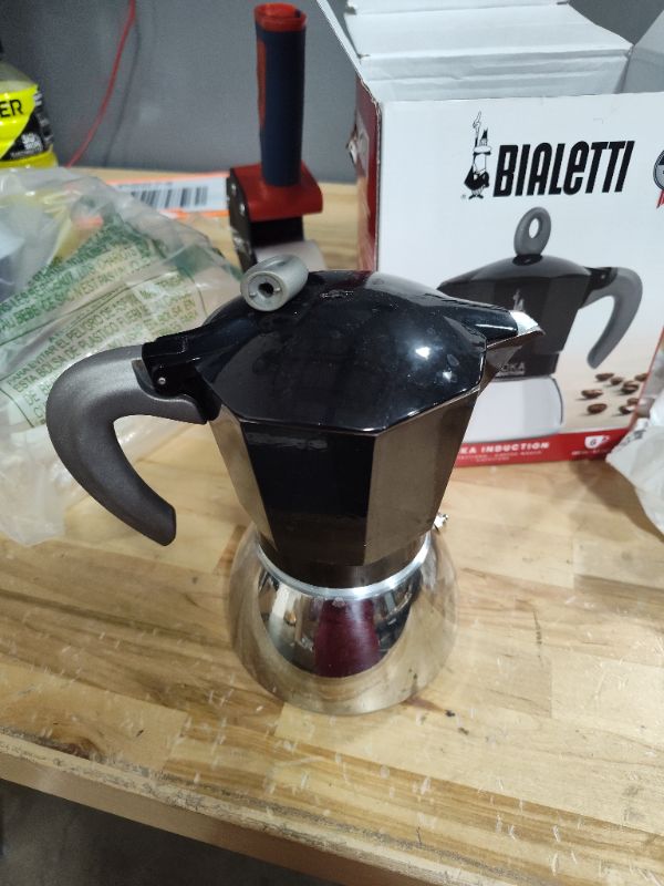 Photo 2 of *DAMAGE* Bialetti - Moka Induction, Moka Pot, Suitable for all Types of Hobs, 6 Cups Espresso (7.9 Oz Espresso), 280 ml, Black 6 Cups Black