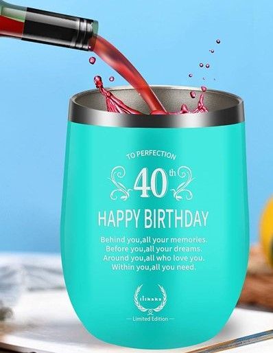 Photo 1 of 40th Birthday Gifts for Women-Mothers Day Gifts for women turning 40 Funny Gift Idea for Mom1970 Birthday Best Cups for Wife 40 Year Old Happy Tumbler for Her,Girlfriend,Coworkers 12oz 40TH new