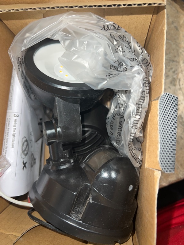 Photo 1 of 180-Degree Black Motion Activated Wired Outdoor 2-Head Dusk-to-Dawn LED Security Flood Light 1000 Lumens
