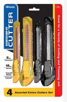 Photo 1 of BAZIC Jumbo & Mini Multipurpose Cutter (4/Pack)