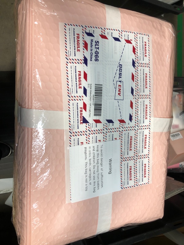 Photo 1 of DGSLTENV Light Pink Bubble Mailers 16x11 Inch 25 Pack(IT has a 3.15 Self-Adhesive Flap),Mailing Envelopes Bubble Padded,Extra Large 16x11" 25PCS