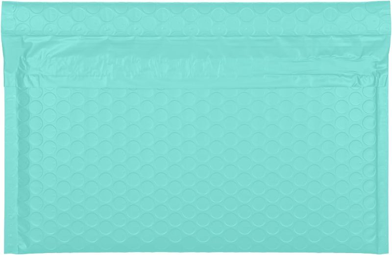 Photo 1 of 10x7" Side-Opening Teal Bubble Mailers (27-Pack)