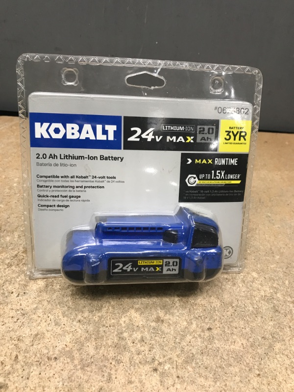 Photo 2 of (NON-REFUNDABLE) Kobalt 24-Volt Max 2.0-Ah Li-ion Compact Battery