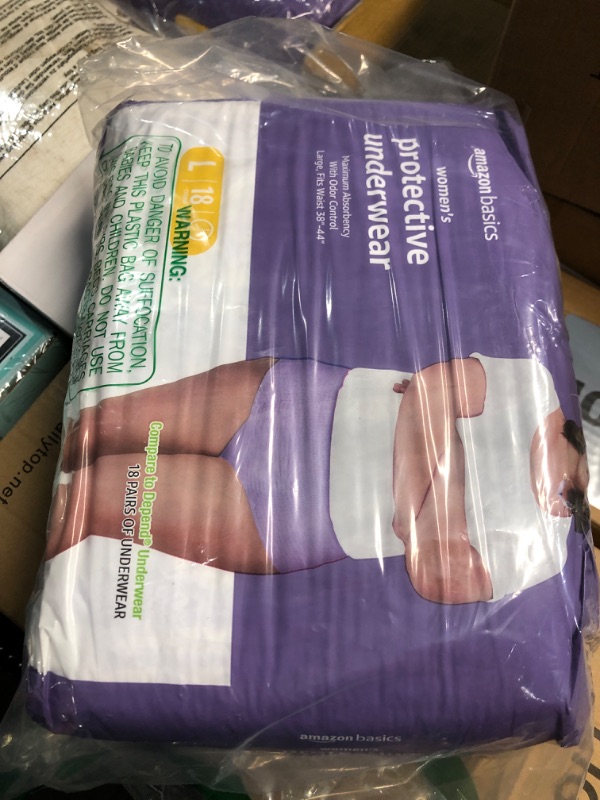 Photo 2 of  Incontinence & Postpartum Underwear for Women, Maximum Absorbency, Large, 18 Count, Lavender (Previously Solimo)