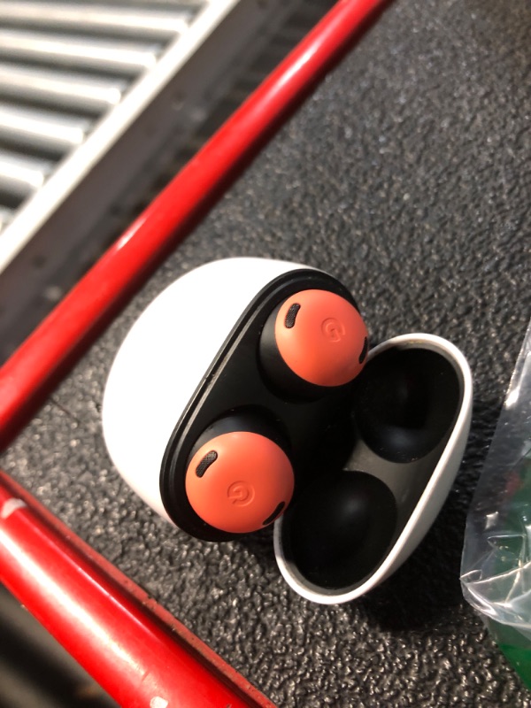 Photo 3 of ***ITEM TESTED FOR POWER, UNABLE TO TEST FURTHER*** Google Pixel Buds Pro - Noise Canceling Earbuds - Up to 31 Hour Battery Life with Charging Case - Bluetooth Headphones - Compatible with Android - Coral