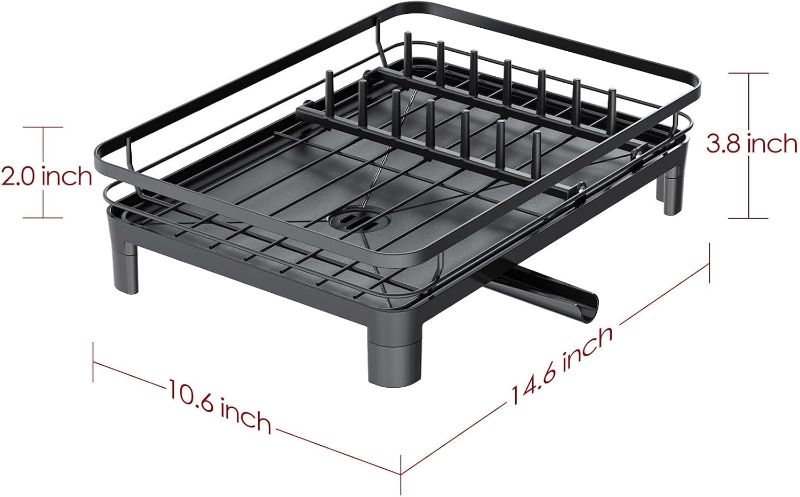 Photo 4 of (READ FULL POST) Sakugi Dish Drying Rack - Compact Dish Racks for Kitchen Counter, Durable Stainless Steel Kitchen Organizers and Storage for Various Tableware, Foldable Plate Holder, Black