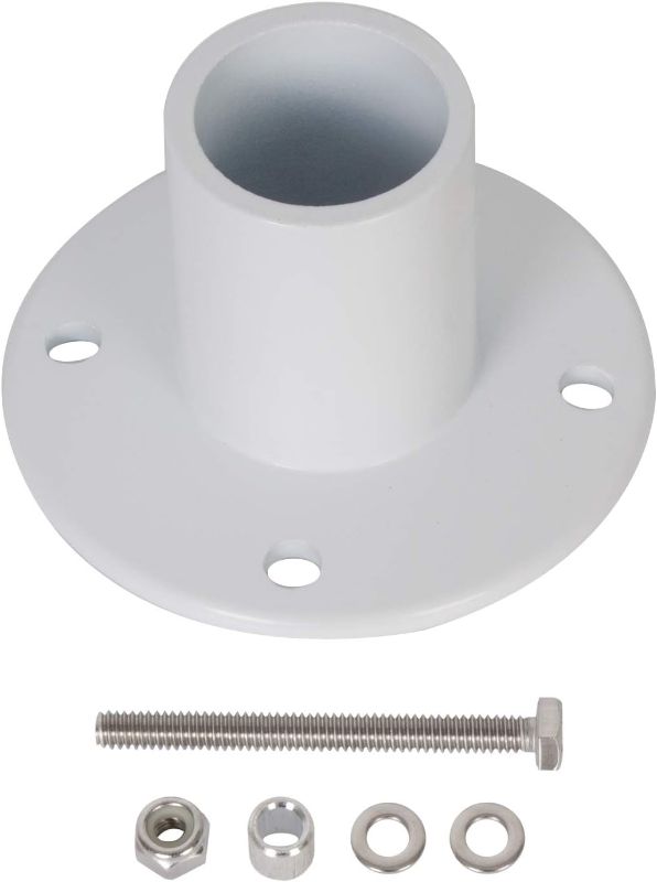 Photo 1 of (READ FULL POST) Poolzilla 2-Pack Deck Anchor Flange in White, Diameter of 1 7/8", Made of High Grade Cast Aluminum
