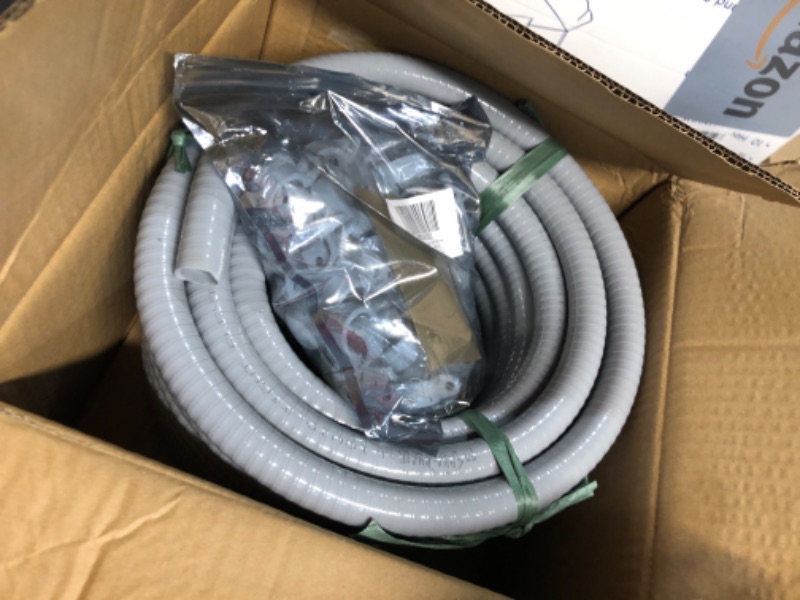 Photo 3 of (1/2" Dia * 50 Feet) Yariwiz Flexible Electrical Conduit Liquid Tight PVC Conduit Kit with 5 PCS Coupling, 3 PCS Elbow and 10 PCS Strap, Sealtight Seal Flex Liquidtight Wire Outdoor Non Metallic Grey