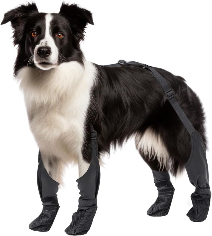 Photo 1 of **LOOK NEW** NAMSAN Dog Boots Suspenders Adjustable Dog Rain Boots Outdoor Dog Shoes Paw Protectors Anti-Slip Waterproof Dog Suspender Boots Summer Hot Pavement/Winter Walking Hiking, X-Large