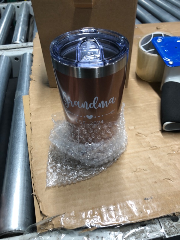 Photo 2 of ****ONE CUP SAYS DADDY**** Grandpa and Grandma Est 2024 Travel Mug Tumbler.Grandparents Gifts.Fathers Day Mothers Day Birthday Christmas Gifts Ideas for Grandma and Grandpa from Grandkids Grandchildren.(20oz Black&Rose Gold)