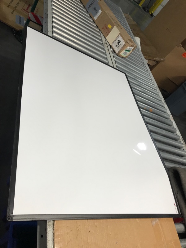 Photo 2 of **DAMAGE SHOWN**
VIZ-PRO Magnetic Dry Erase White Board, 48 X 36 Inches, Black Aluminium Frame