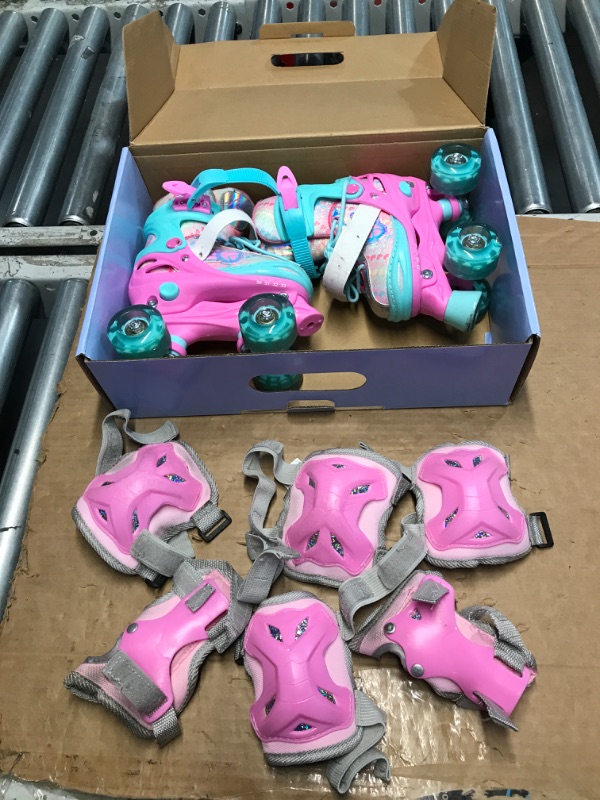 Photo 2 of **READ NOTES**
Sportneer Kids Roller Skates, Roller Skates with Protective Gear Set, Adjustable Roller Skates with 8 Light up Wheels, for Girls Kids Youth Beginner Indoor & Outdoor Use (1pair)