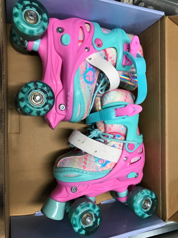 Photo 5 of **READ NOTES**
Sportneer Kids Roller Skates, Roller Skates with Protective Gear Set, Adjustable Roller Skates with 8 Light up Wheels, for Girls Kids Youth Beginner Indoor & Outdoor Use (1pair)