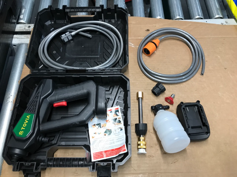 Photo 2 of **READ NOTES***
Electric Pressure Washer, T TOVIA 363PSI Handheld Power Washer with Dewalt Battery Converter, 0° & 40° Nozzle for Car/Yards Cleaning (Battery & Charger are not Included)