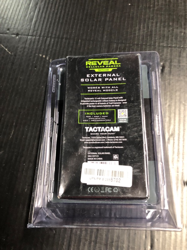 Photo 3 of ***FACTORY SEALED***
TACTACAM Reveal External Solar Panel - for Tactacam Reveal X, Reveal XB and Reveal SK