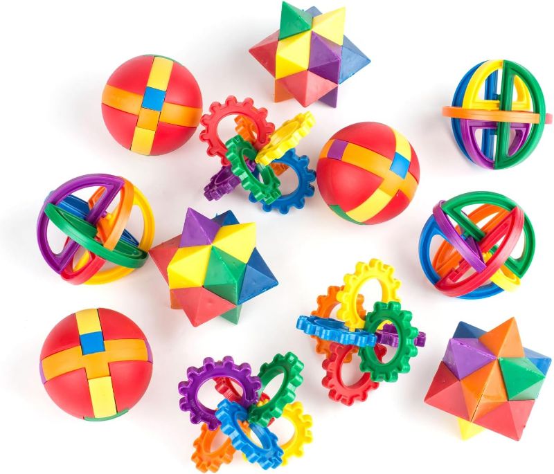 Photo 1 of  ***STOCK PHOTO REFERENCE ONLY*** Neliblu Party Favors for Kids, 12 Set - Goody Bag Fillers-Treasure Box Prizes for Classroom,Fidget Brain Teaser Puzzles Clear Instructional Videos Included
