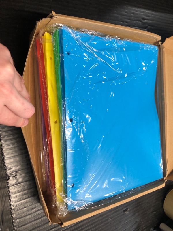 Photo 2 of ***FACTORY SEALED*** 36 Pack 2 Pocket Folders with 3 Holes Punch, Plastic Folder for 3 Ring Binder, Heavy Duty Folders with Pockets for Letter Size Paper, Multicolor Folders for School and Office