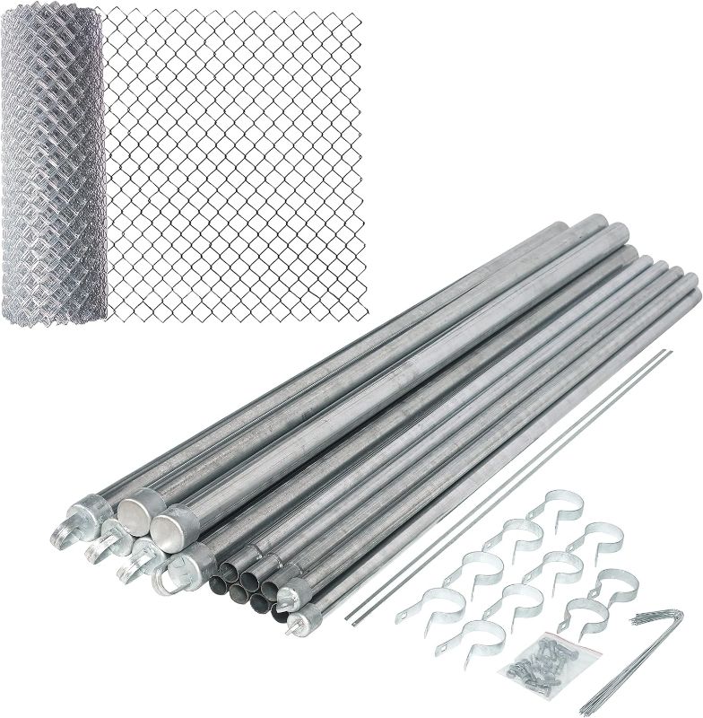 Photo 1 of ALEKO Galvanized Steel Chain Link Fence | Complete Kit | 5 x 50 Feet