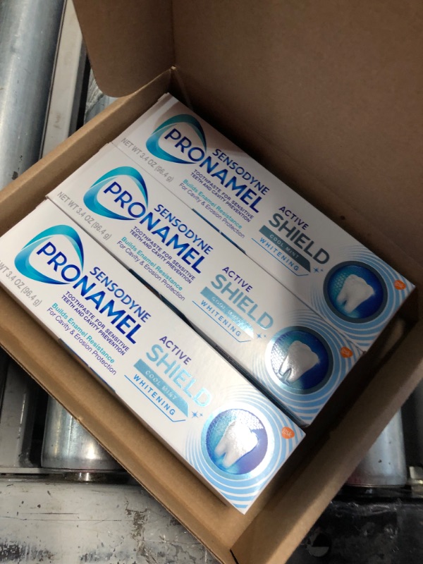 Photo 2 of ***(EXP: )NONREFUNDABLE***Sensodyne Pronamel Active Shield Whitening Enamel Toothpaste, Cool Mint - 3.4 Ounces x 3