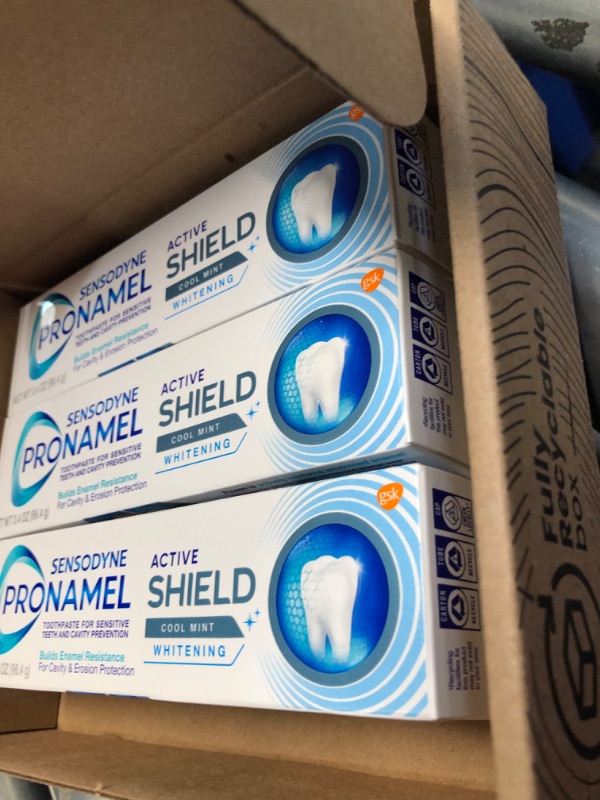 Photo 3 of ***(EXP: )NONREFUNDABLE***Sensodyne Pronamel Active Shield Whitening Enamel Toothpaste, Cool Mint - 3.4 Ounces x 3