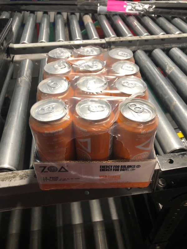 Photo 2 of ***(EXP:07/04/24 )NONREFUNDABLE***ZOA Zero Sugar Energy Drinks, Wild Orange - Sugar Free with Electrolytes, Healthy Vitamin C, Amino Acids, Essential B-Vitamins, and Caffeine from Green Tea - 16 Fl Oz (12-Pack)