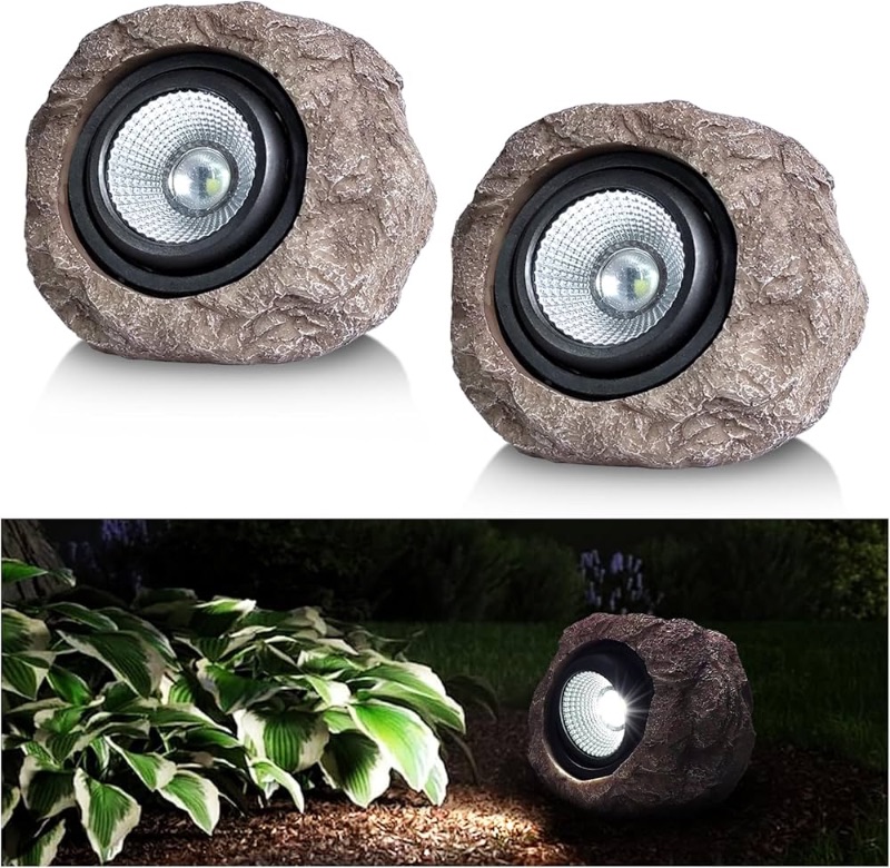 Photo 1 of ***MINOR DAMAGE / SEE NOTES***
2Pack Solar Rock Light Outdoor, Garden Decorative Super Bright Solar Spot Lights, Led Landscape Lighting for Pathway Lawn Patio Porch Yard Walkway