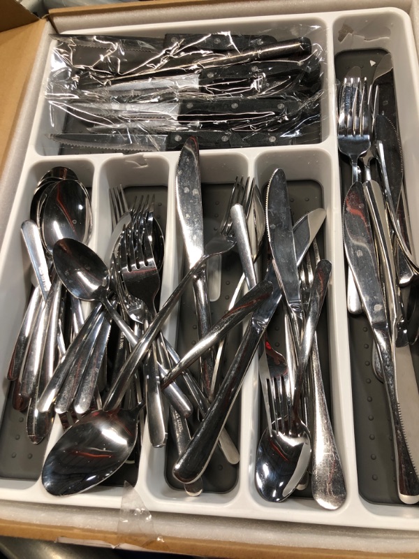 Photo 3 of ***(PARTS ONLY/ NO RETURNS OR REFUNDS/ PLASTIC TRAY IS CRACKED ) ***
49-Piece Silverware Set with Organizer