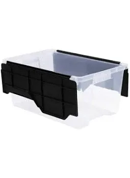 Photo 1 of **FOUR PACK**Clear 5.8 Gal. Flip Top Storage Tote
