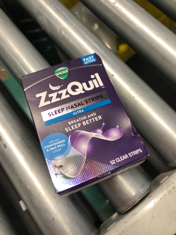 Photo 2 of ***NON REFUNDABLE***ZzzQuil, Sleep Nasal Strips, Clear Nighttime Nasal Strips, Instantly Opens Nose for Better Breathing, Reduces Nasal Congestion for Less Snoring and Better Sleep, Drug Free, Unscented, 52ct