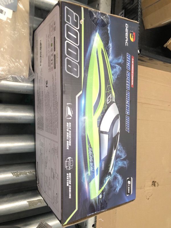 Photo 5 of (READ FULL POST) DEERC RC Boat with LED Light, 30+ Mins, Self Righting Remote Control Boat for Pools & Lakes, 20+ MPH, 2.4GHz Racing Boats, 2 Battery, Pool Toys for Kids, Radio Controlled Watercraft